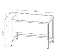 Basen 1-komorowy 1100/700/850 mm głębokość komory 40 cm