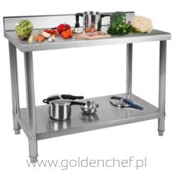 stół roboczy nierdzewny z półką i rantem 120/60